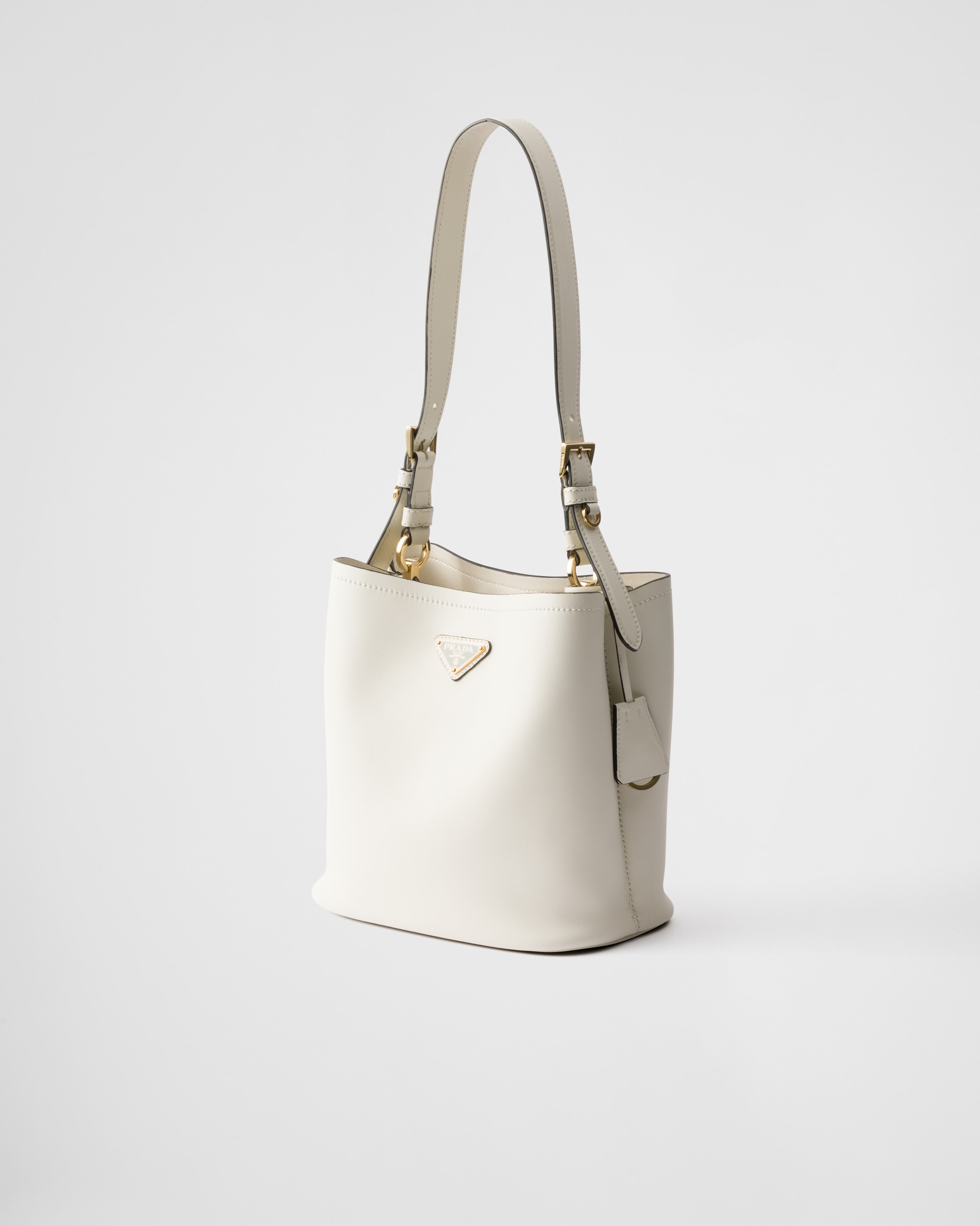 Prada Medium Logo Shoulder Bag In White
