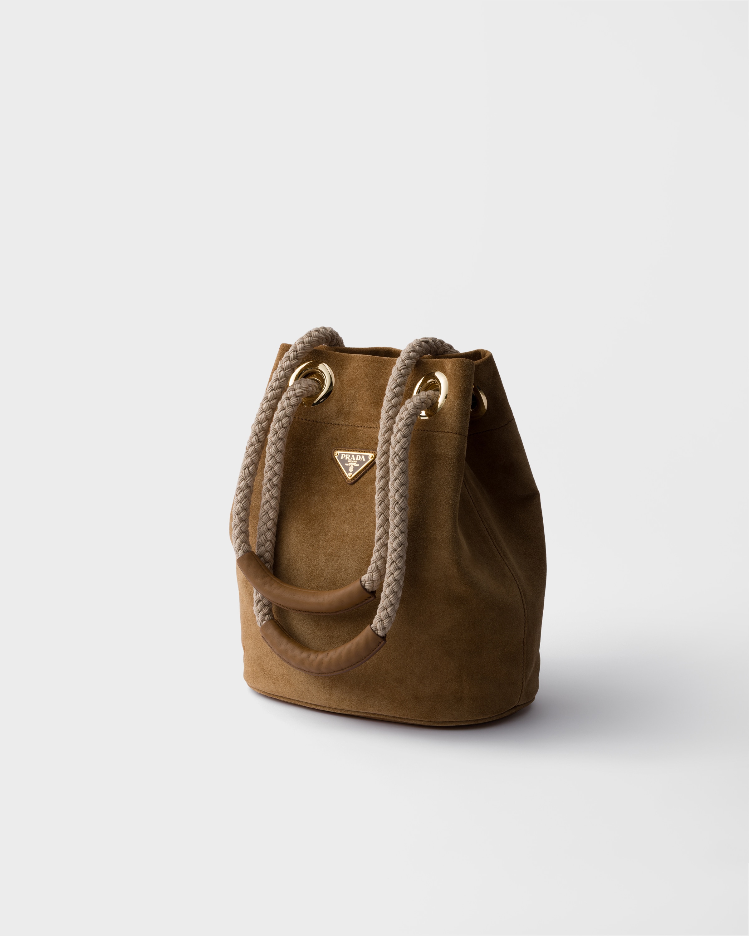 Prada Small Mariner Suede Bucket Bag
