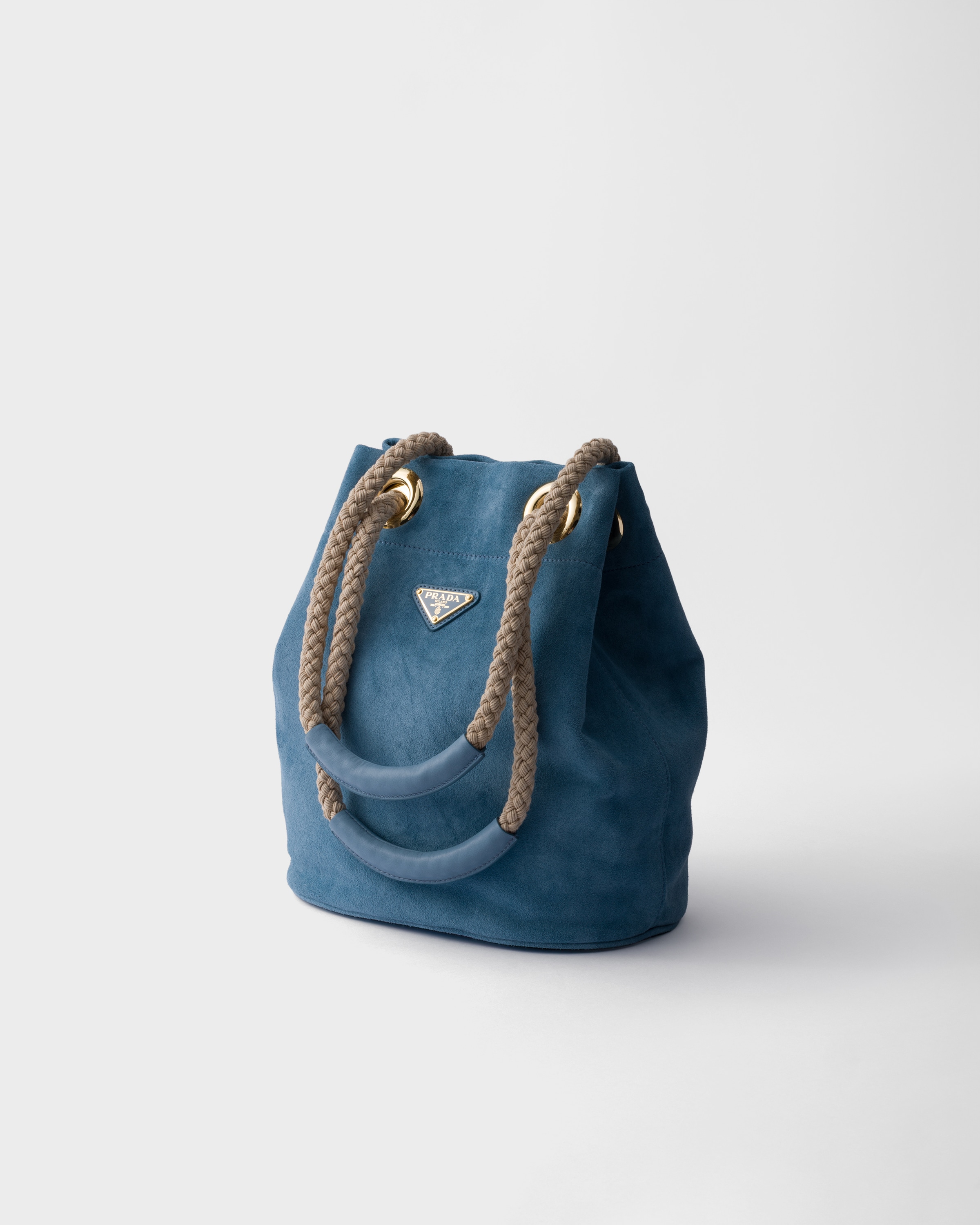 Prada Small Mariner Suede Bucket Bag