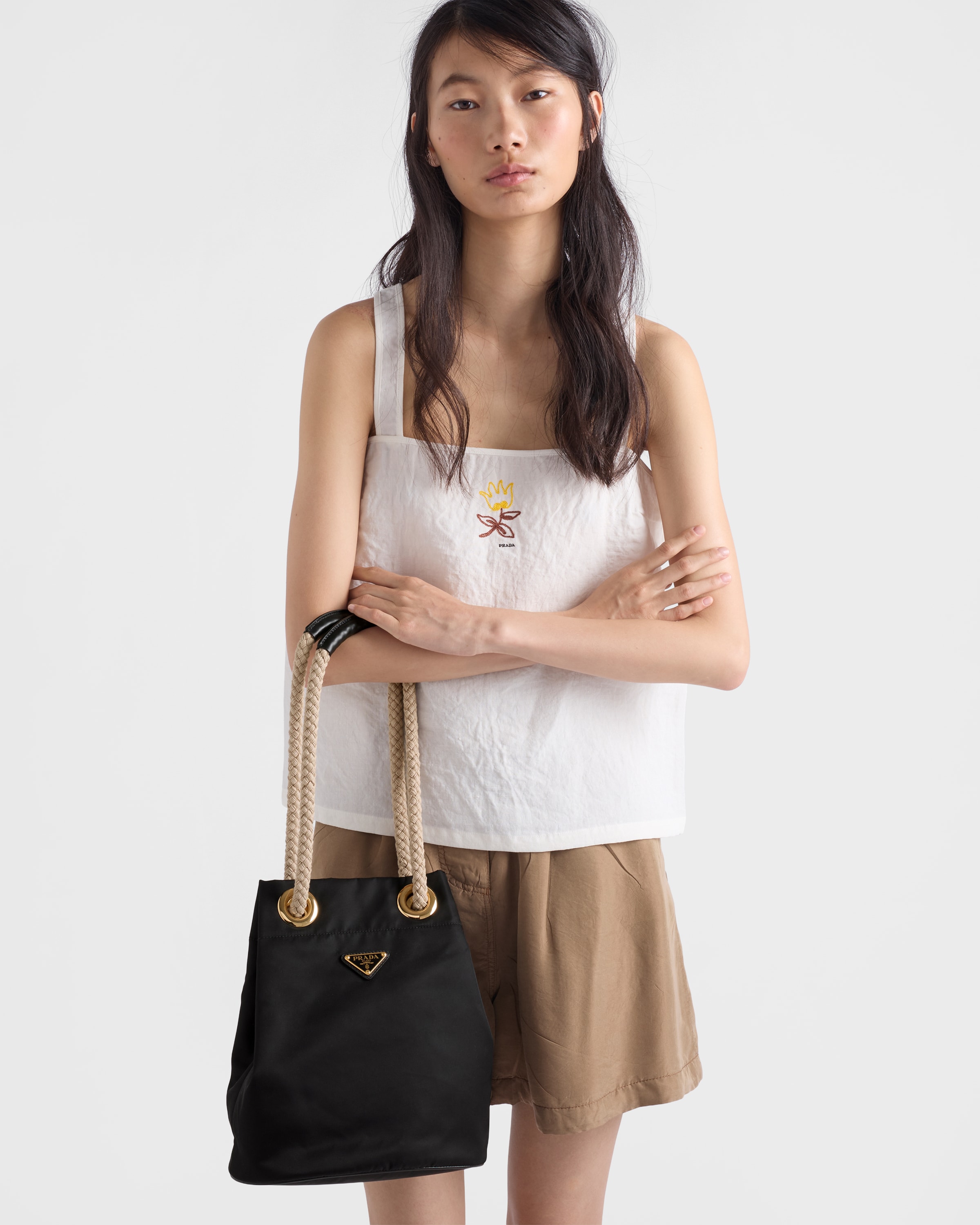 Black Prada Mariner Re-Nylon small bucket bag | PRADA - United States