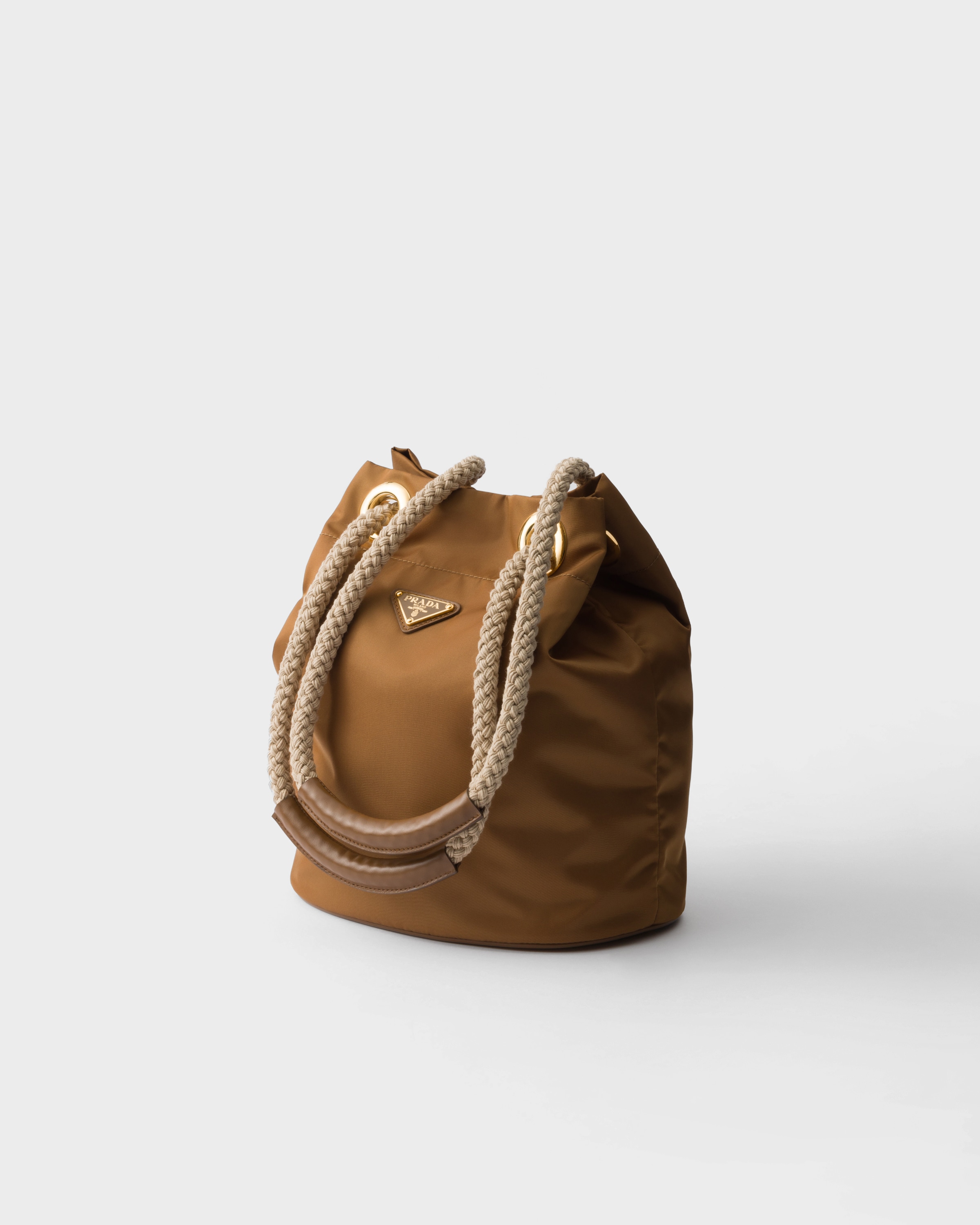 Shop Prada Mariner Re-nylon Small Bucket Bag In Brandy