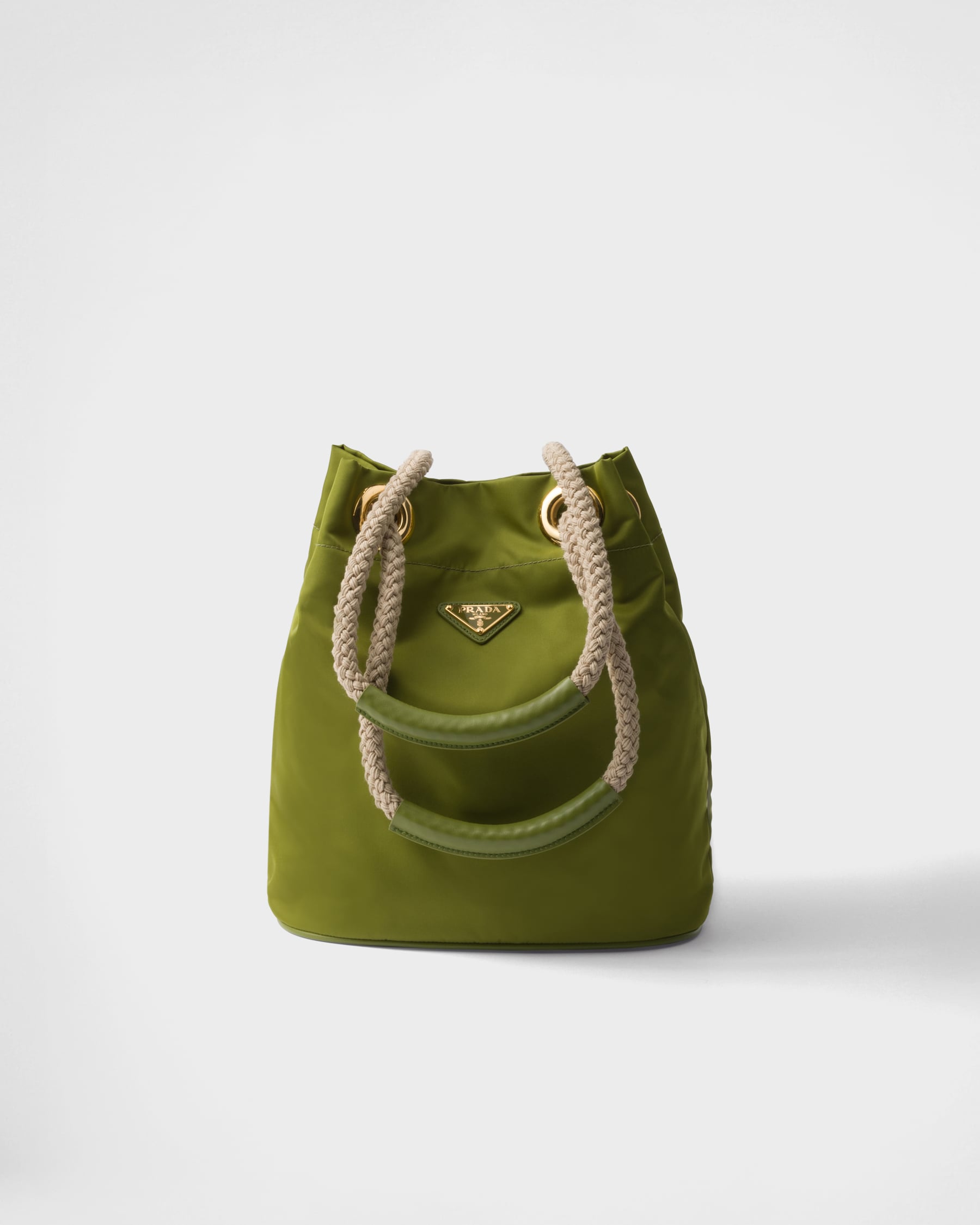 Prada Women Pastel Green Re-Nylon Bucket Bag