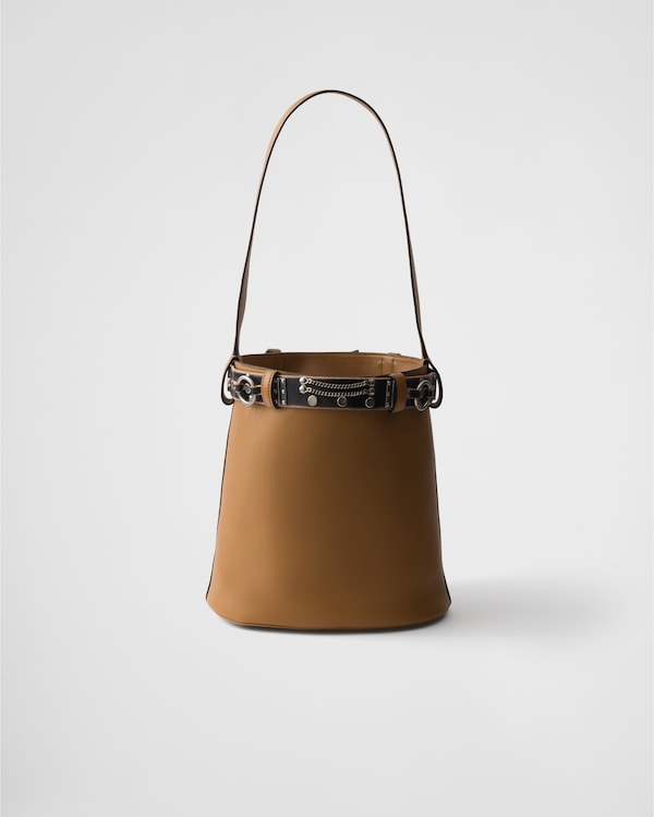 Prada Buckle leather bucket bag with studded belt Prada Buckle leather bucket bag with studded belt