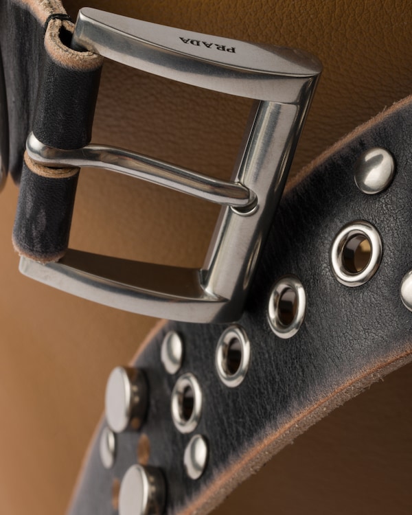 Prada Buckle leather bucket bag with studded belt Prada Buckle leather bucket bag with studded belt