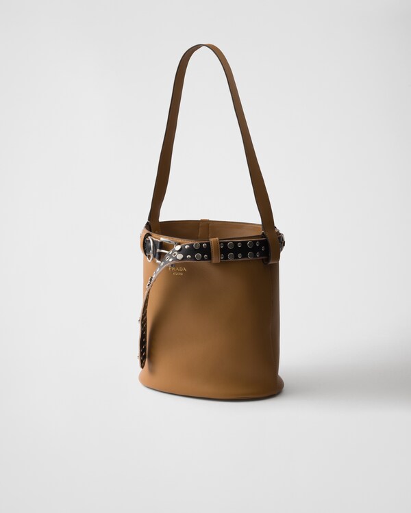 Prada Buckle leather bucket bag with studded belt Prada Buckle leather bucket bag with studded belt