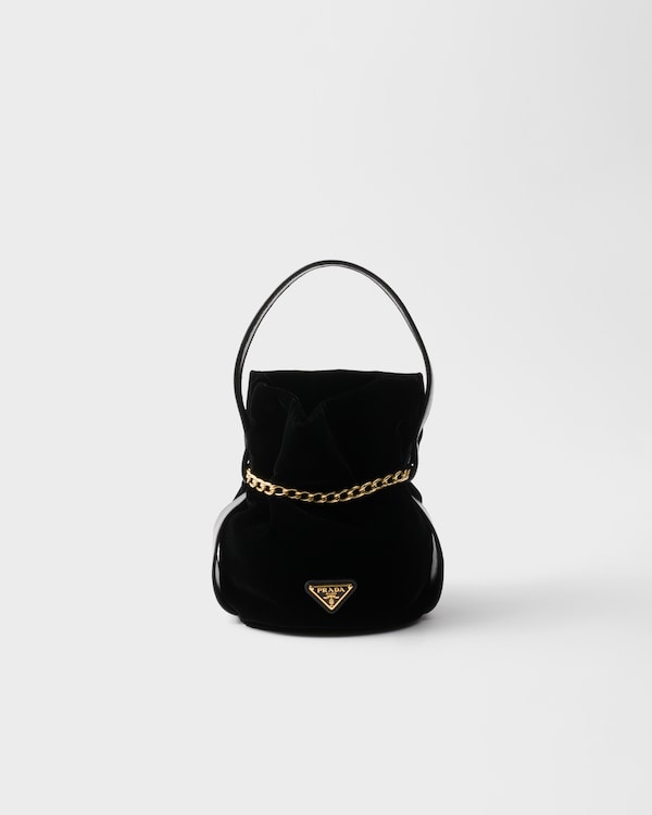 Mini sac Prada Petit Sac Noir en velours et cuir nappa Mini sac Prada Petit Sac Noir en velours et cuir nappa