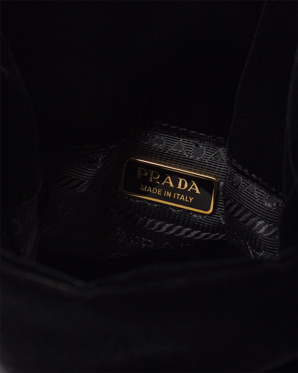 Mini sac Prada Petit Sac Noir en velours et cuir nappa Mini sac Prada Petit Sac Noir en velours et cuir nappa