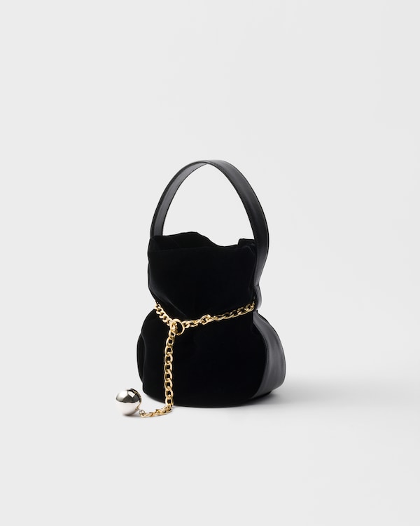 Mini sac Prada Petit Sac Noir en velours et cuir nappa Mini sac Prada Petit Sac Noir en velours et cuir nappa