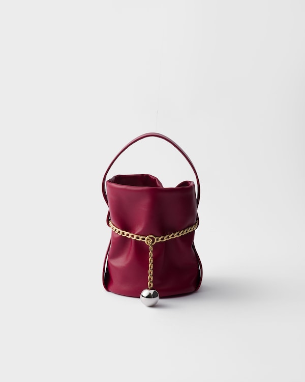 Black Petit Sac Noir Re-Nylon and nappa leather mini bucket
