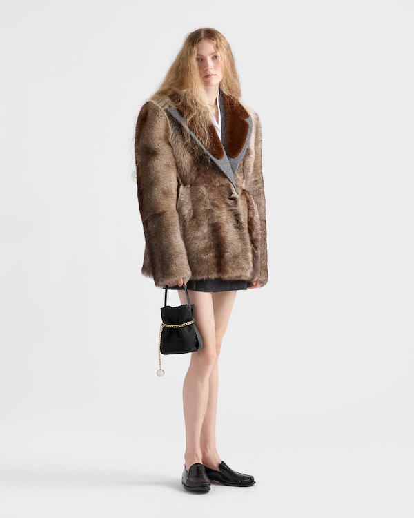 Prada Petit Sac Noir mini Re-Nylon and nappa leather bucket bag Prada Petit Sac Noir mini Re-Nylon and nappa leather bucket bag