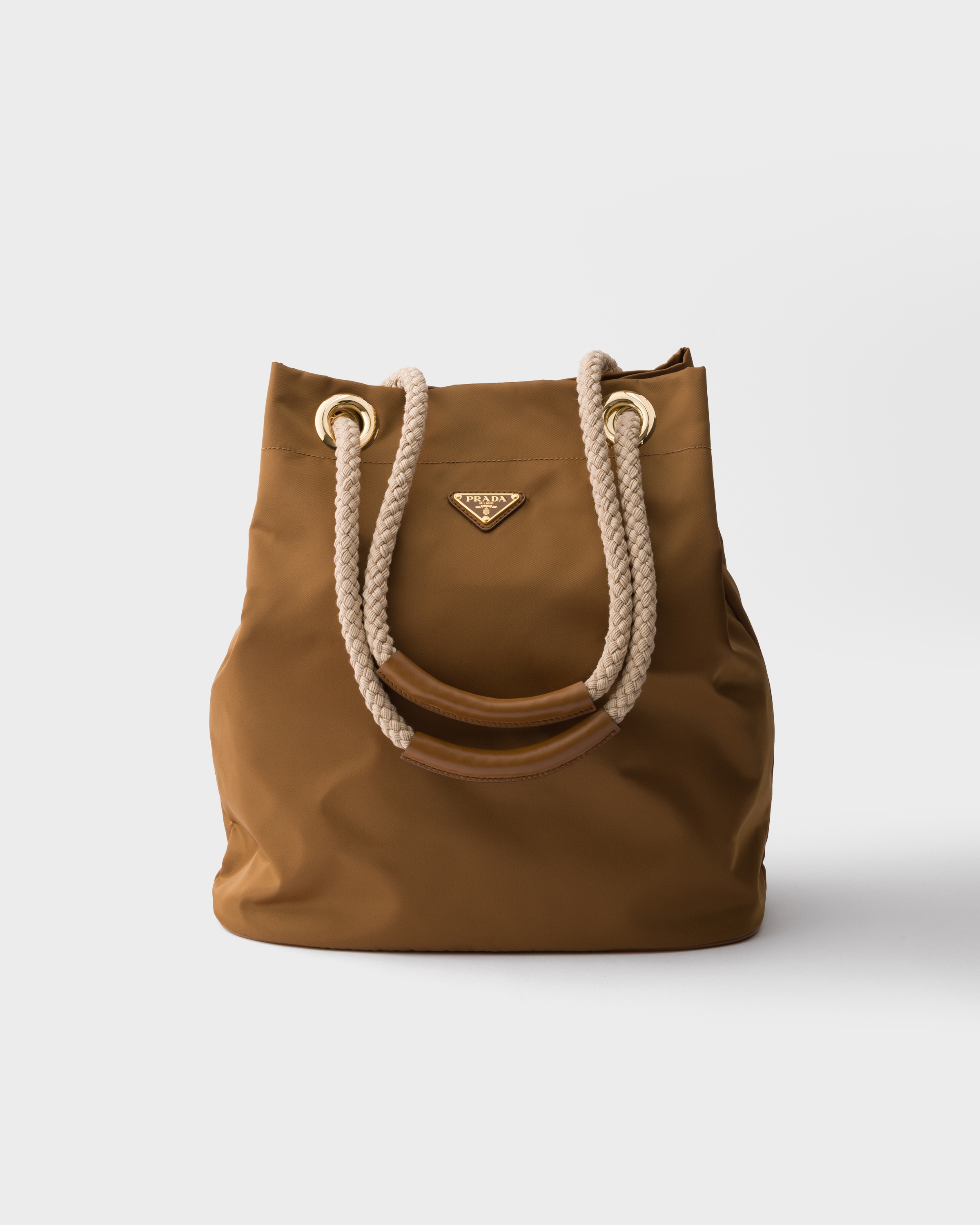 Prada Mariner Large Re-nylon Bucket Bag, Woman, Brandy