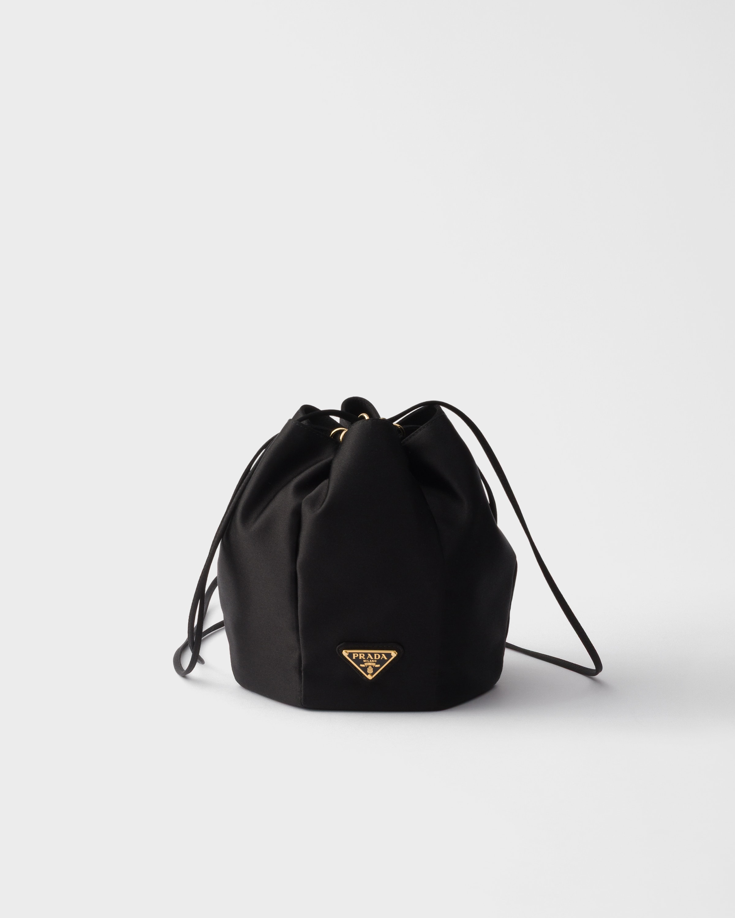 Prada Satin Mini Bucket Bag, Woman, Black