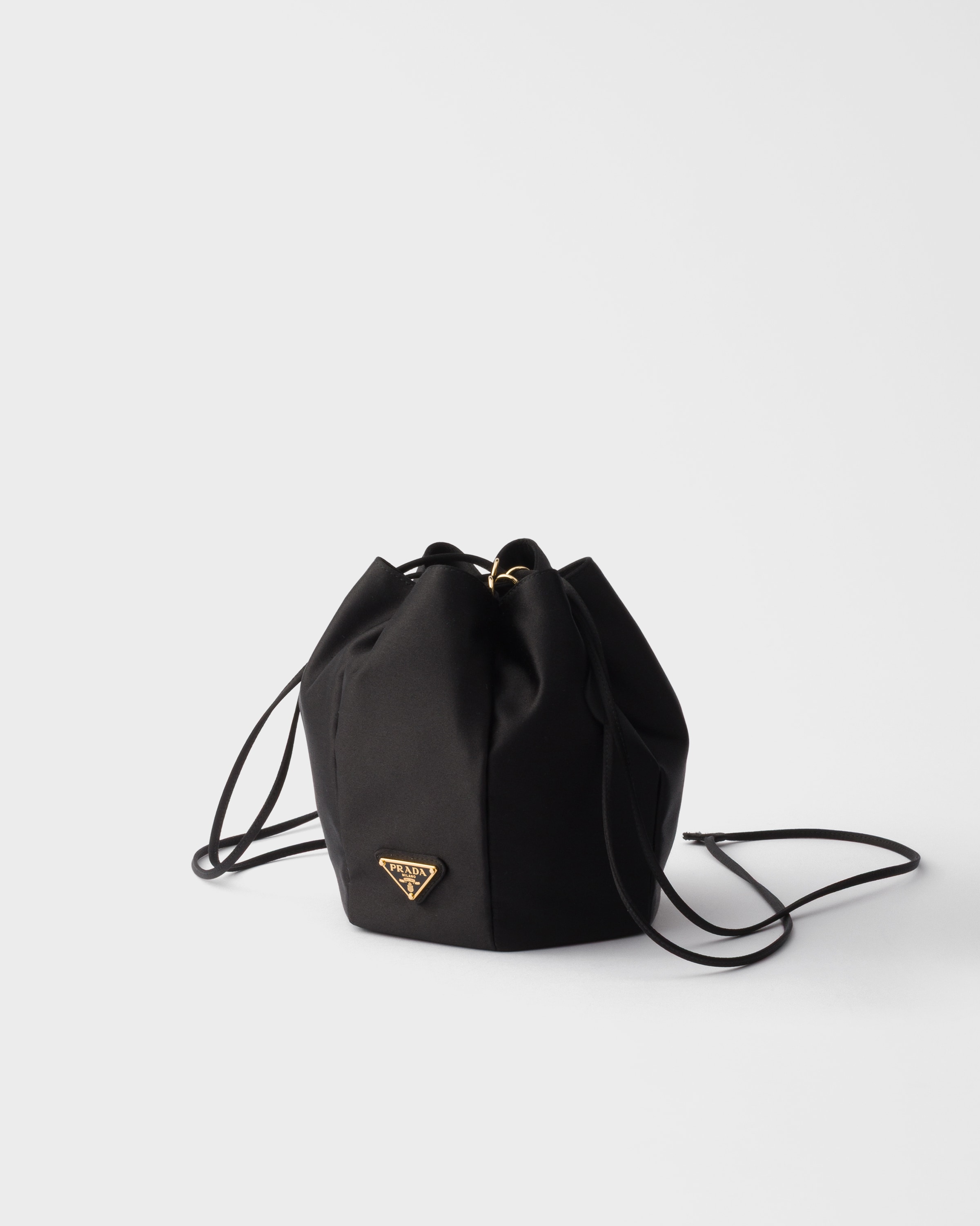 PRADA サテンビジューバッグ Black Satin mini bucket bag | PRADA - United States