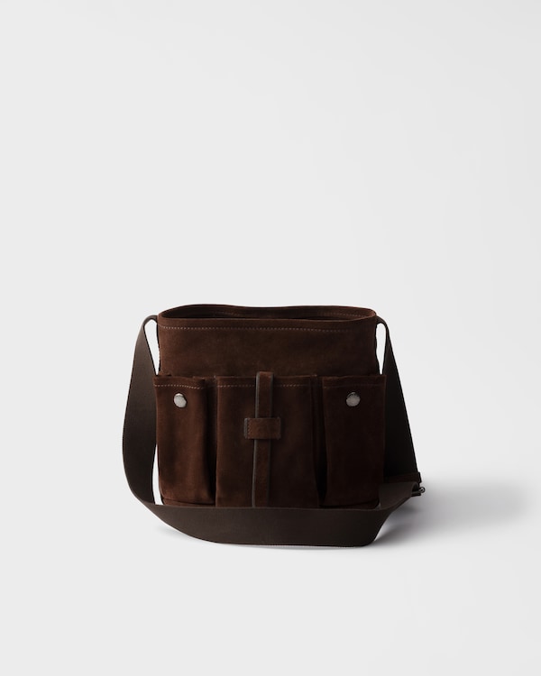 Prada Route suede mini bucket bag - Dark Brown Prada Route suede mini bucket bag - Dark Brown