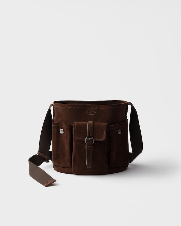 Prada Route suede mini bucket bag - Dark Brown Prada Route suede mini bucket bag - Dark Brown