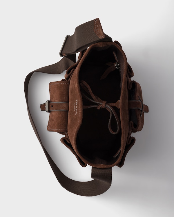 Prada Route suede mini bucket bag - Dark Brown Prada Route suede mini bucket bag - Dark Brown