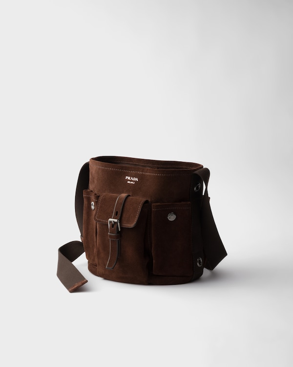 Prada Route suede mini bucket bag - Dark Brown Prada Route suede mini bucket bag - Dark Brown