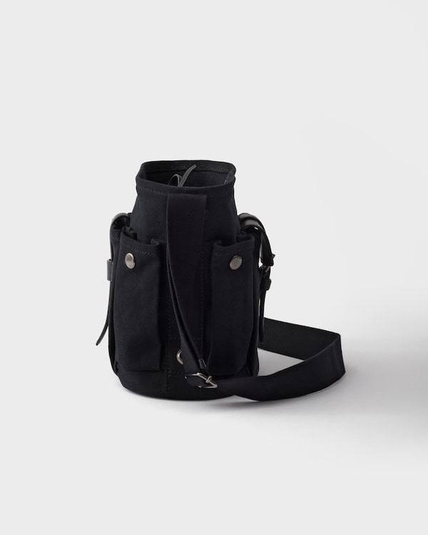 Prada Route mini canvas and leather bucket bag - Black Prada Route mini canvas and leather bucket bag - Black