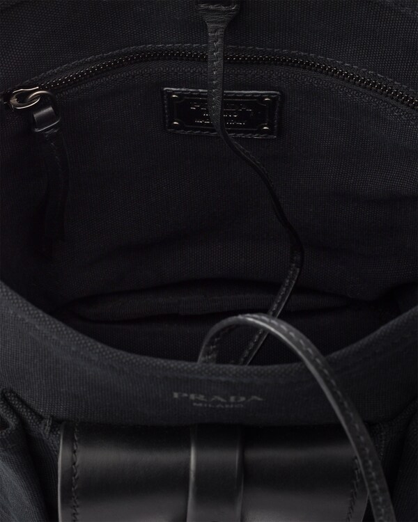 Prada Route mini canvas and leather bucket bag - Black Prada Route mini canvas and leather bucket bag - Black