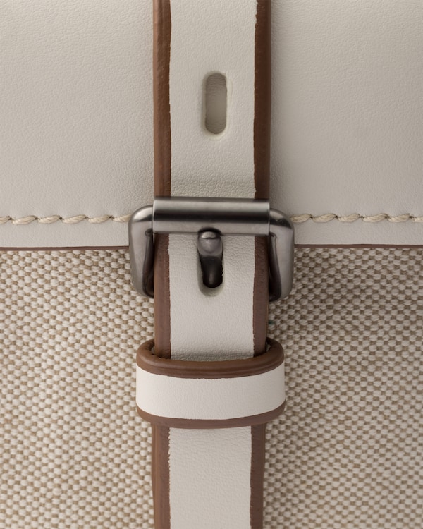 Bolso saco Prada Route de lona y piel - Natural Bolso saco Prada Route de lona y piel - Natural