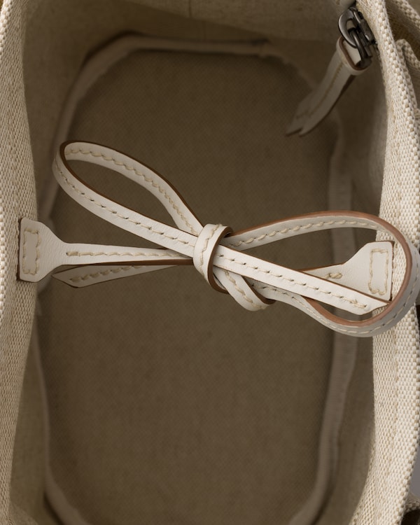 Bolso saco Prada Route de lona y piel - Natural Bolso saco Prada Route de lona y piel - Natural