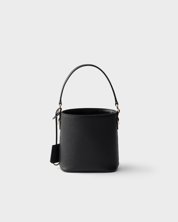 Saffiano leather mini bucket bag - Black Saffiano leather mini bucket bag - Black
