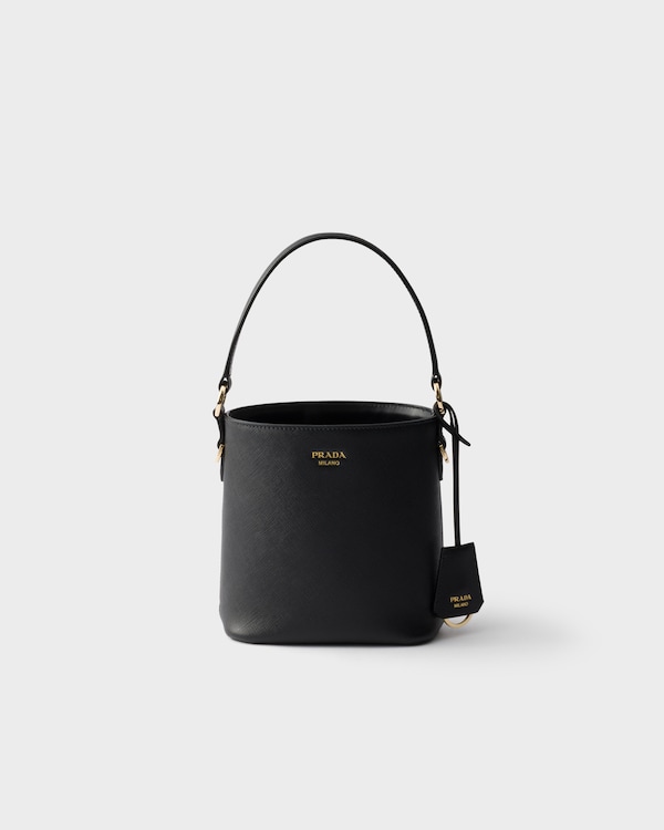 Saffiano leather mini bucket bag - Black Saffiano leather mini bucket bag - Black