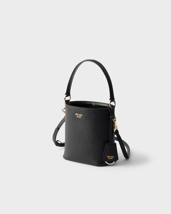 Saffiano leather mini bucket bag - Black Saffiano leather mini bucket bag - Black