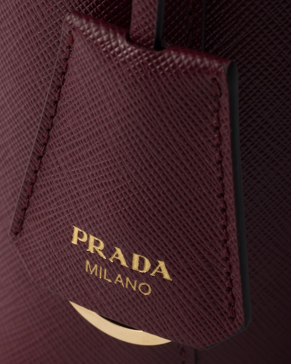 Mini sac seau en cuir Saffiano - Bordeaux Mini sac seau en cuir Saffiano - Bordeaux
