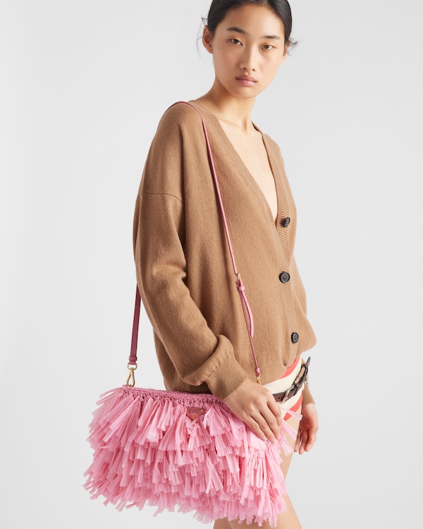 Medium fringed crochet clutch - Petal Pink Medium fringed crochet clutch - Petal Pink