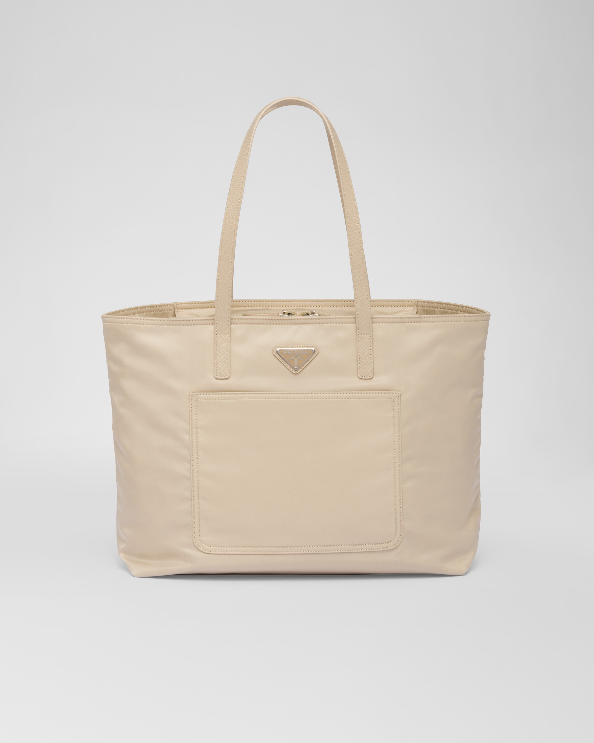 Prada Saffiano Trimmed Tessuto Tote - Neutrals Totes, Handbags - PRA830294