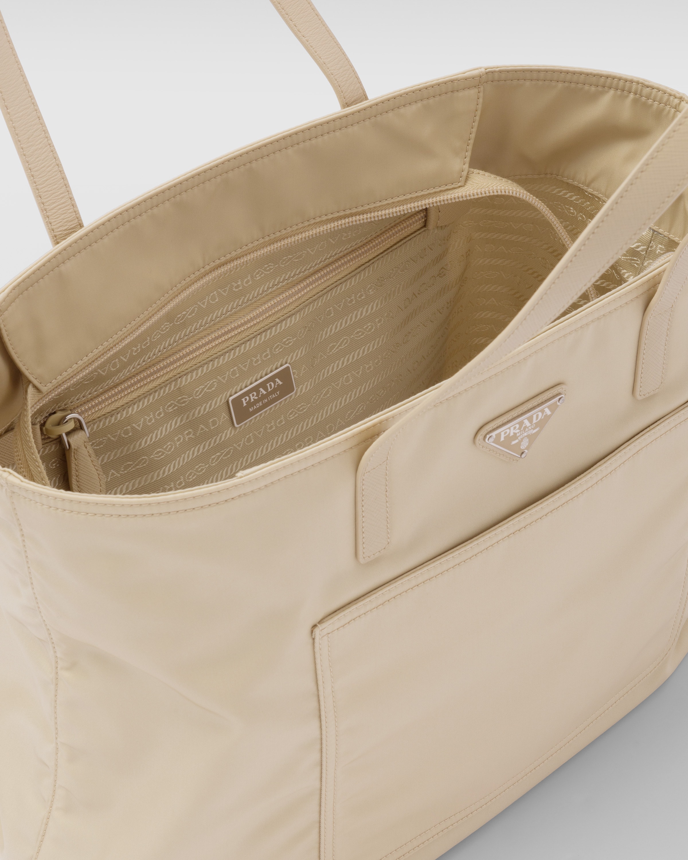 Desert Beige Re nylon Tote Bag PRADA