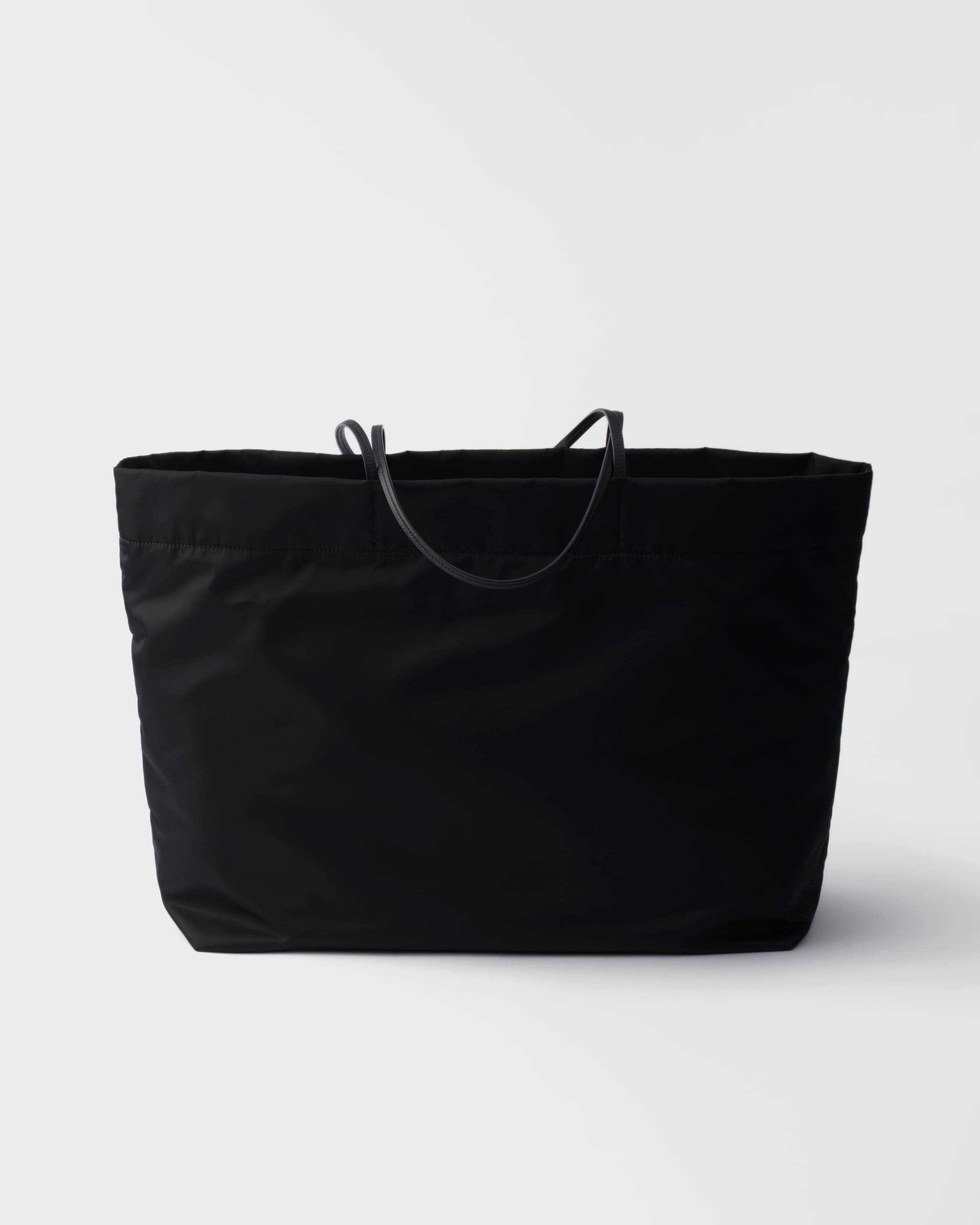 ブラック ラージ Re-nylon Xサフィアーノレザー トートバッグ | PRADA