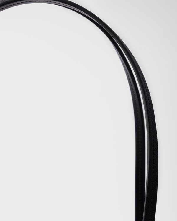 ラージ Re-Nylon xサフィアーノレザー トートバッグ - ブラック ラージ Re-Nylon xサフィアーノレザー トートバッグ - ブラック