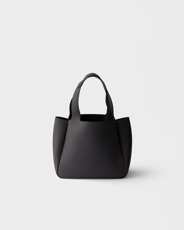 Small leather tote bag - Black Small leather tote bag - Black