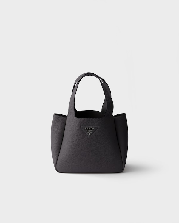 Small leather tote bag - Black Small leather tote bag - Black