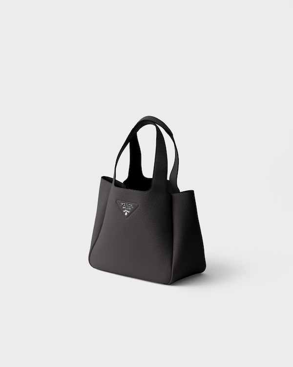 Small leather tote bag - Black Small leather tote bag - Black