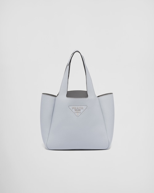 コーンフラワーブルー ミディアム レザートート | Prada
