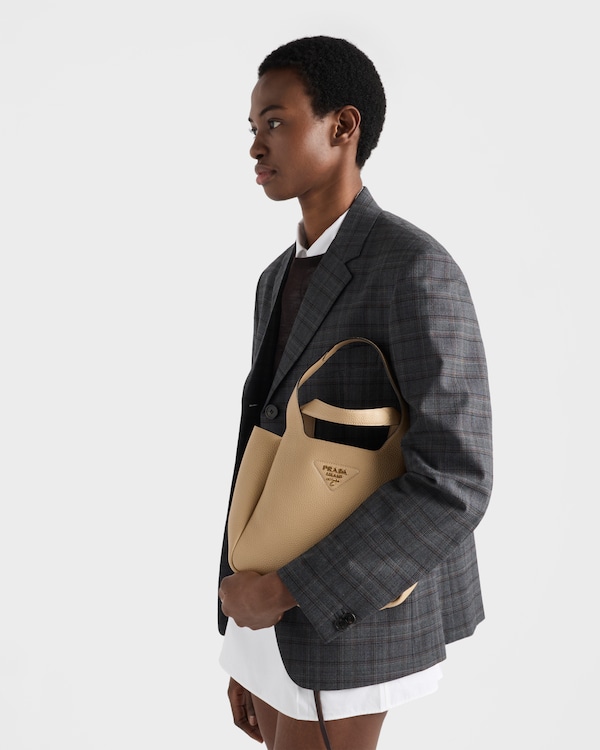 Petit cabas en cuir - Beige Sable Petit cabas en cuir - Beige Sable