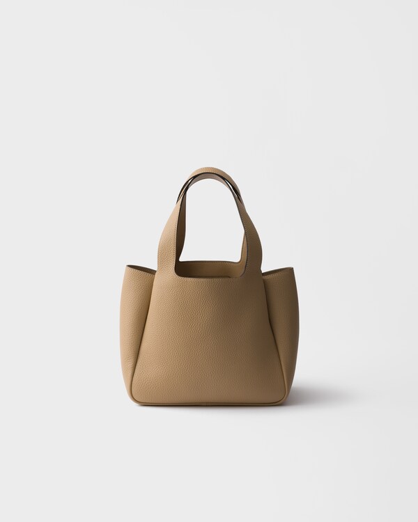Small leather tote bag - Beige Sable Small leather tote bag - Beige Sable