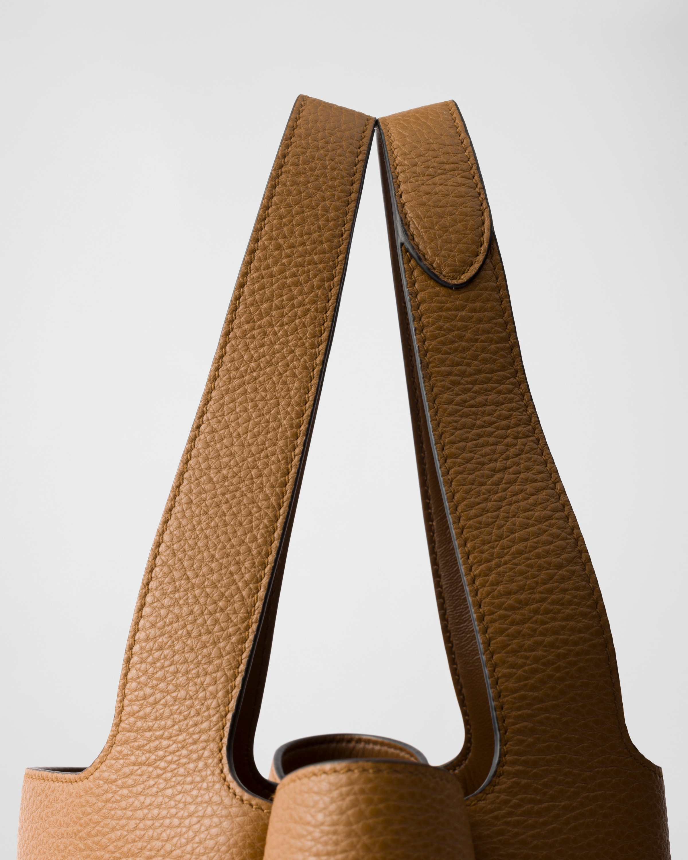 Caramel Small leather tote bag | PRADA