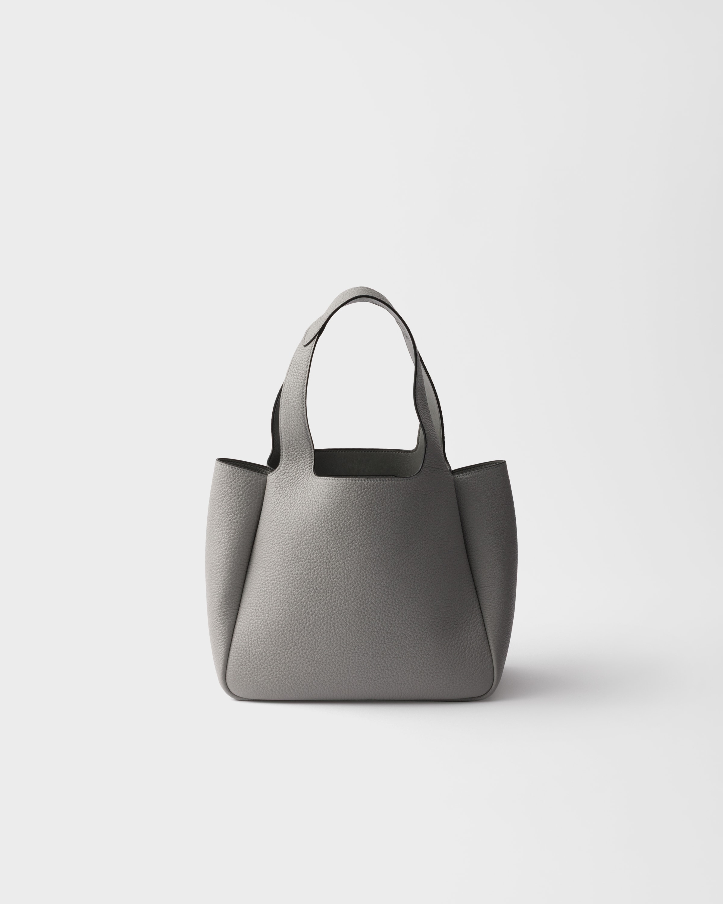 Granite Gray Small leather tote bag | PRADA - United States