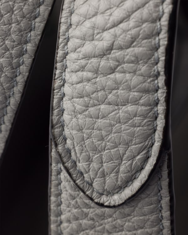 スモール レザー トートバッグ - ライトグレー スモール レザー トートバッグ - ライトグレー