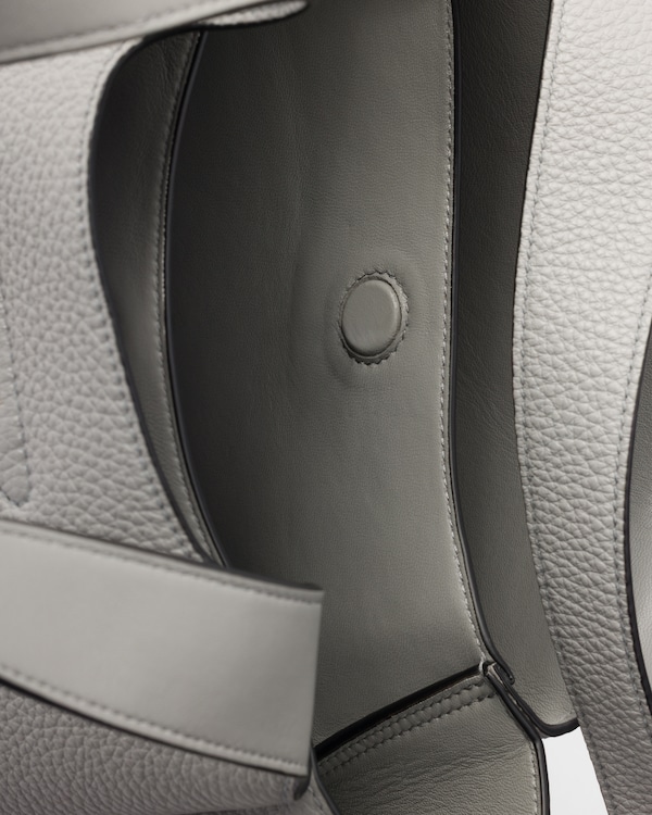 スモール レザー トートバッグ - ライトグレー スモール レザー トートバッグ - ライトグレー