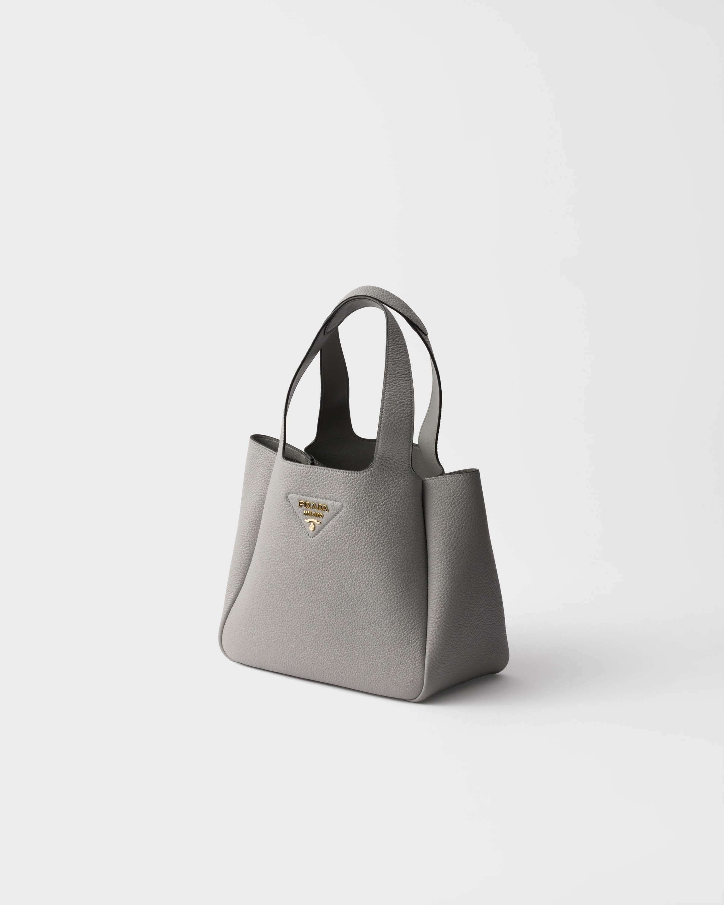 Granite Gray Small leather tote bag | PRADA - United States