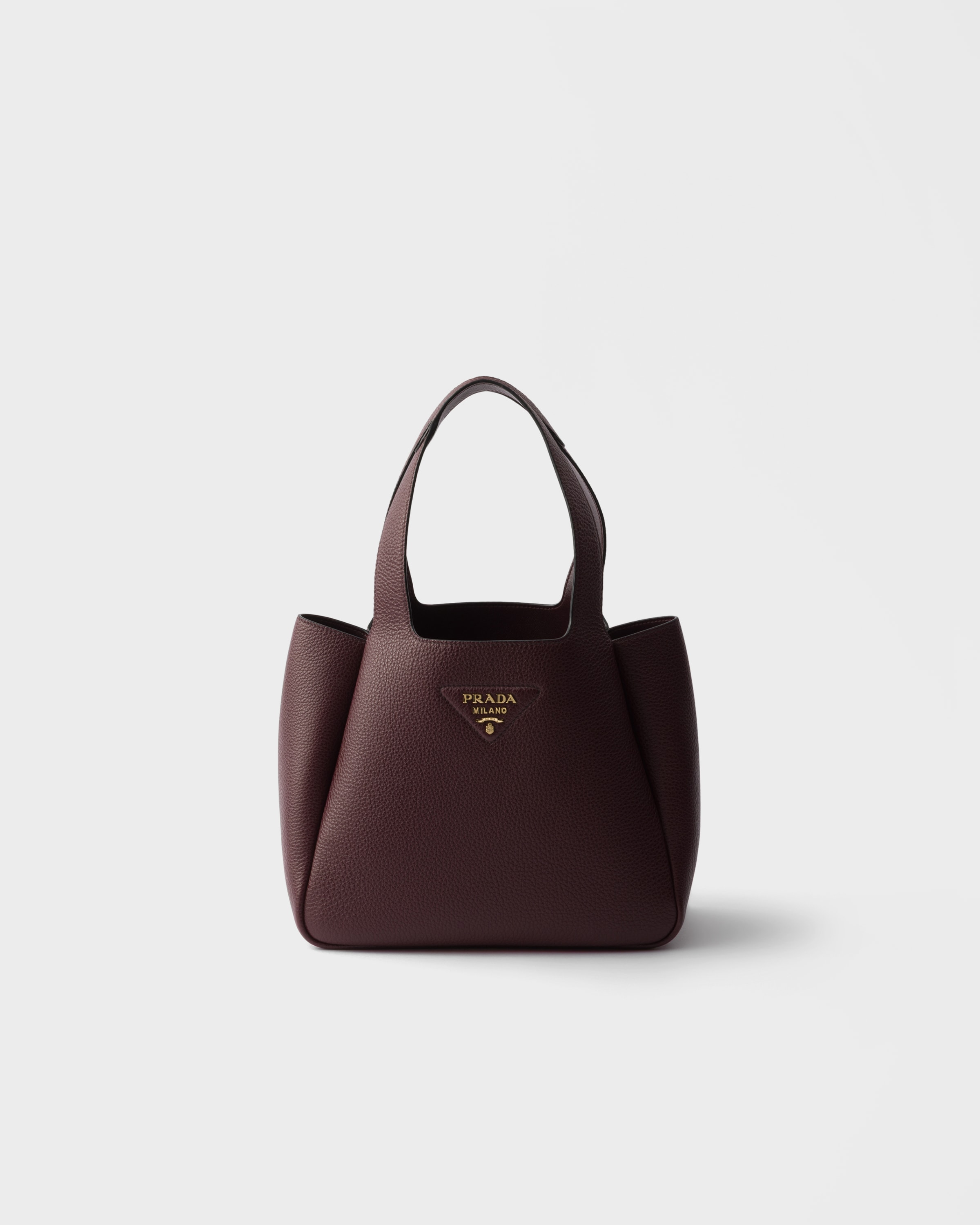 Prada Liaison Small Leather Tote Bag, Woman, Burgundy
