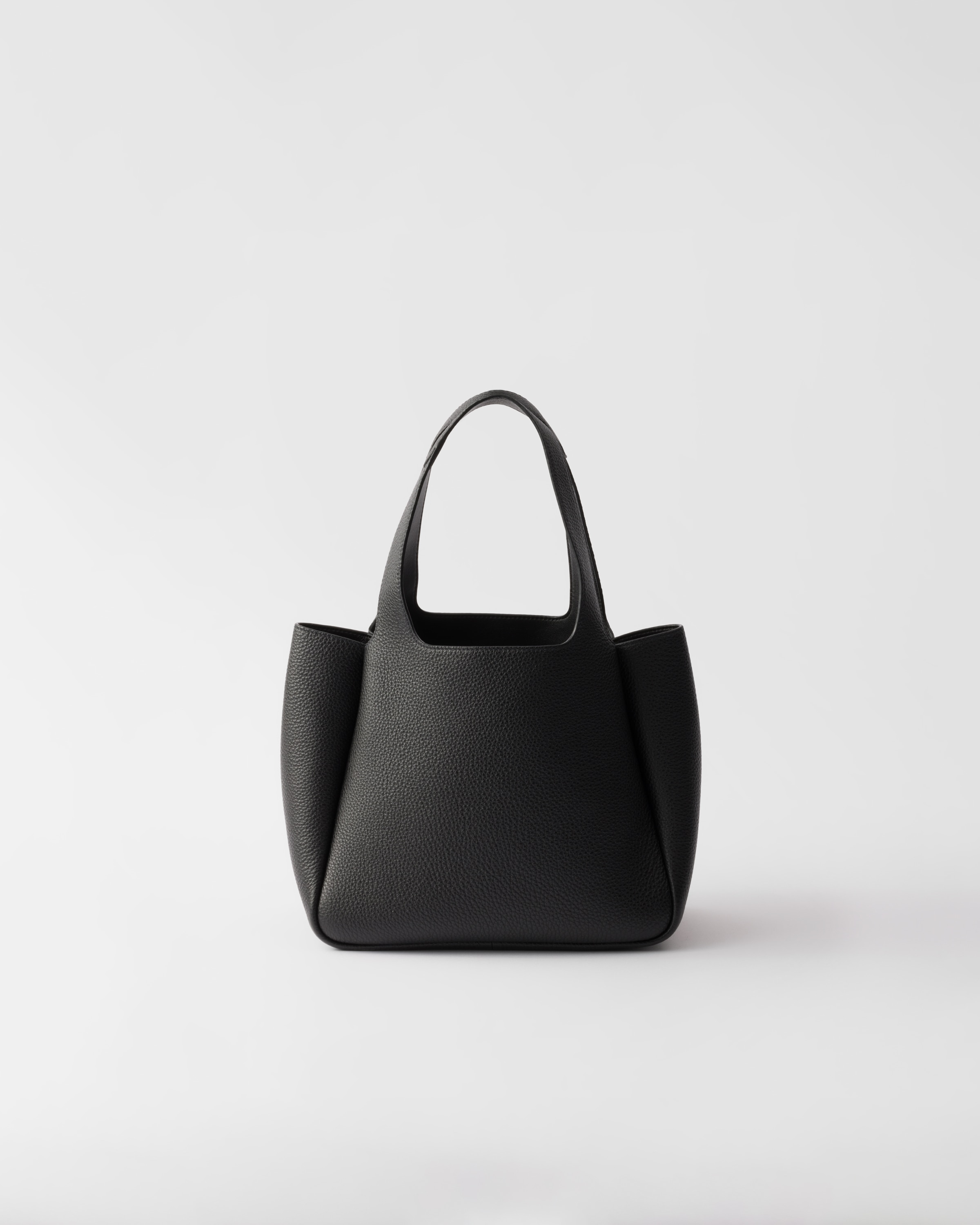 Shop Prada Small Leather Tote Bag In Black