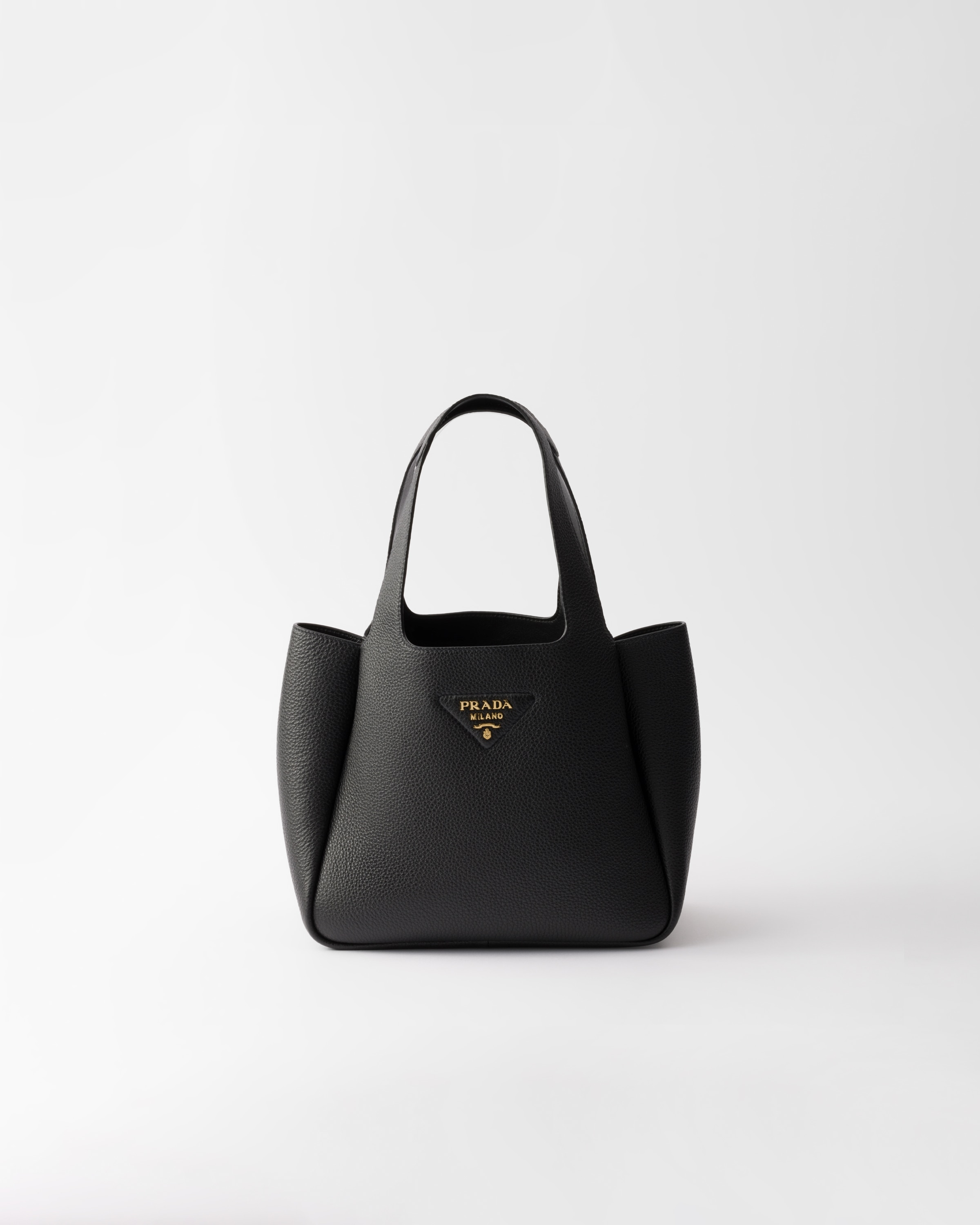 Prada Liaison Small Leather Tote Bag, Woman, Black
