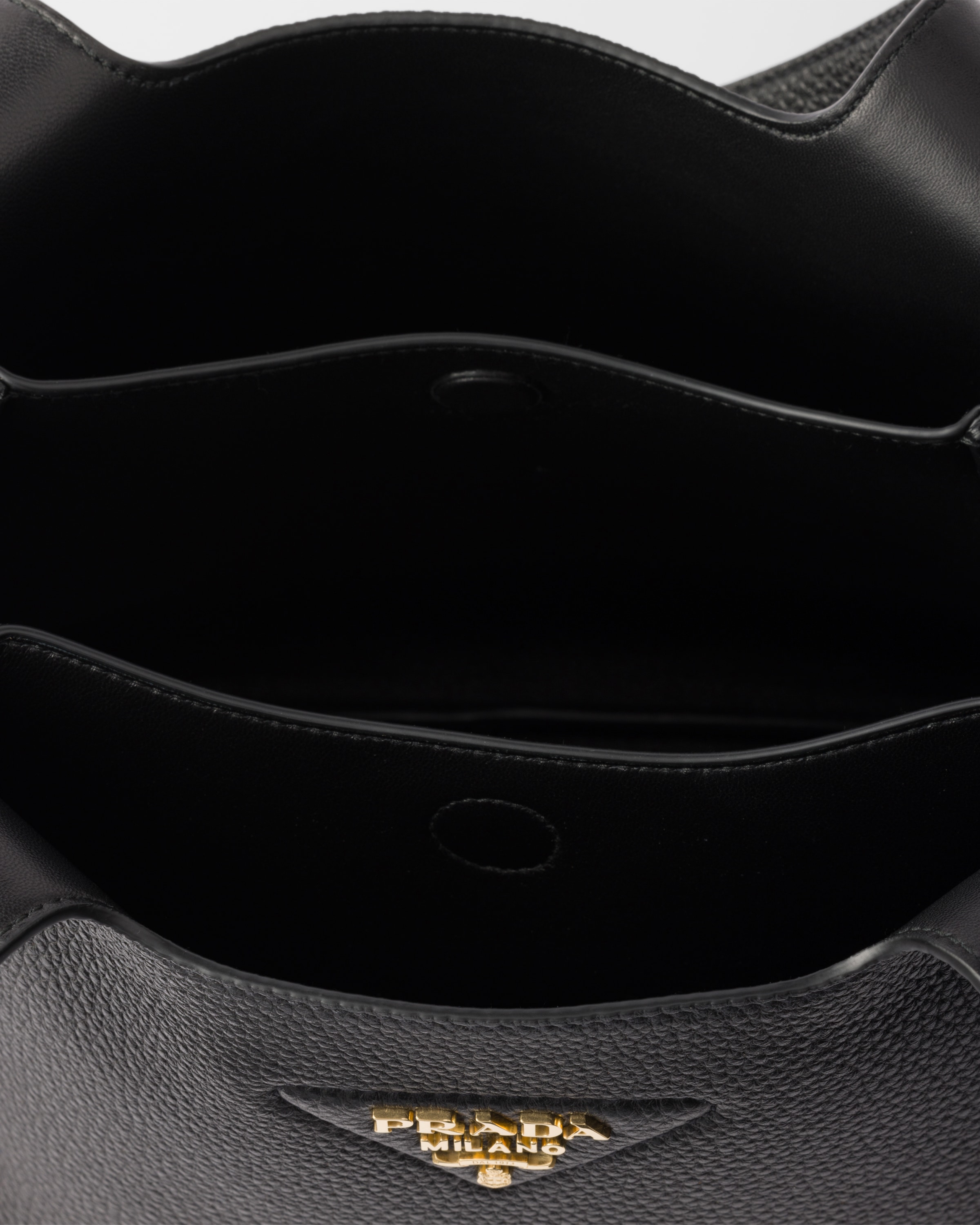 Shop Prada Small Leather Tote Bag In Black
