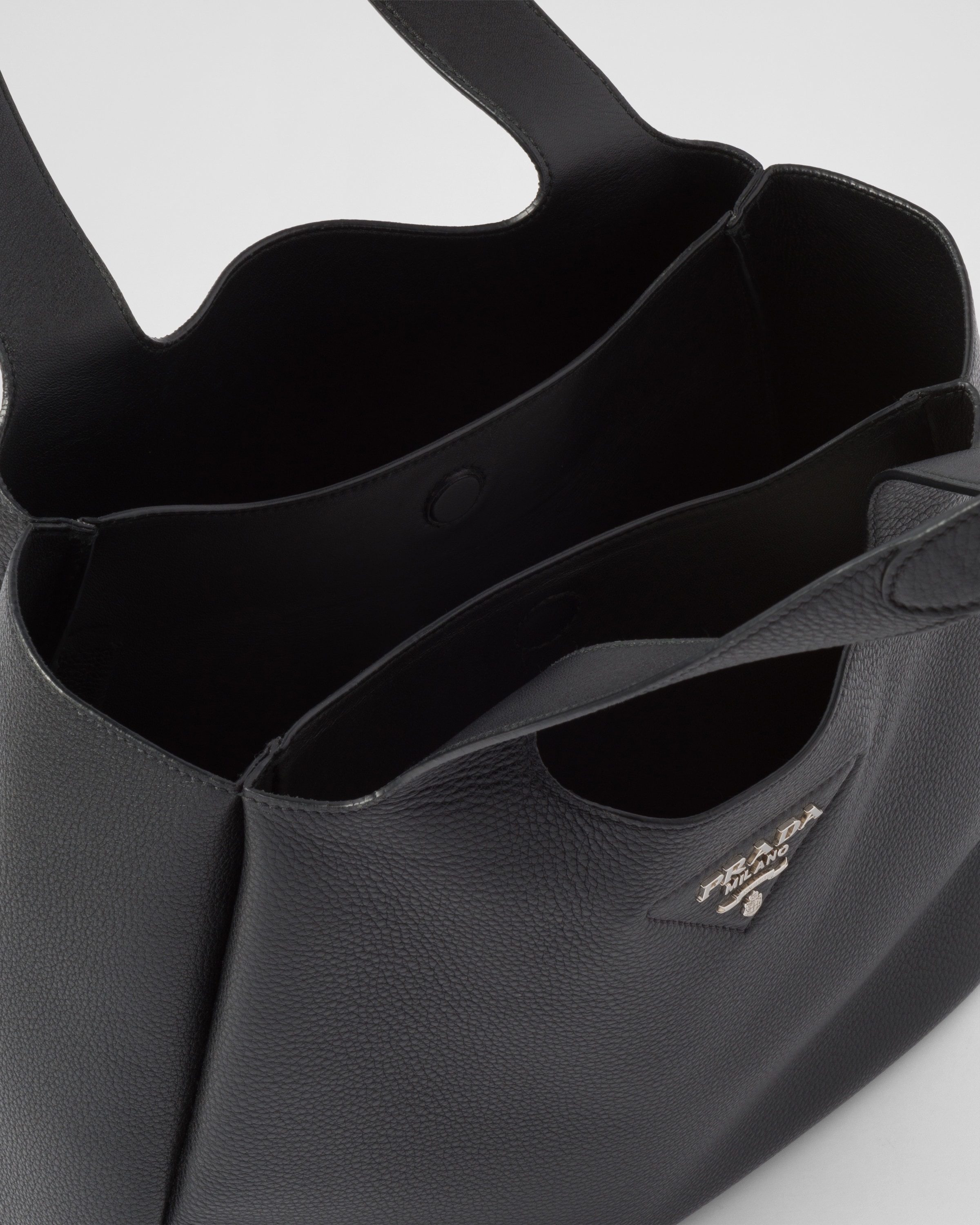 Black Large Leather Tote PRADA
